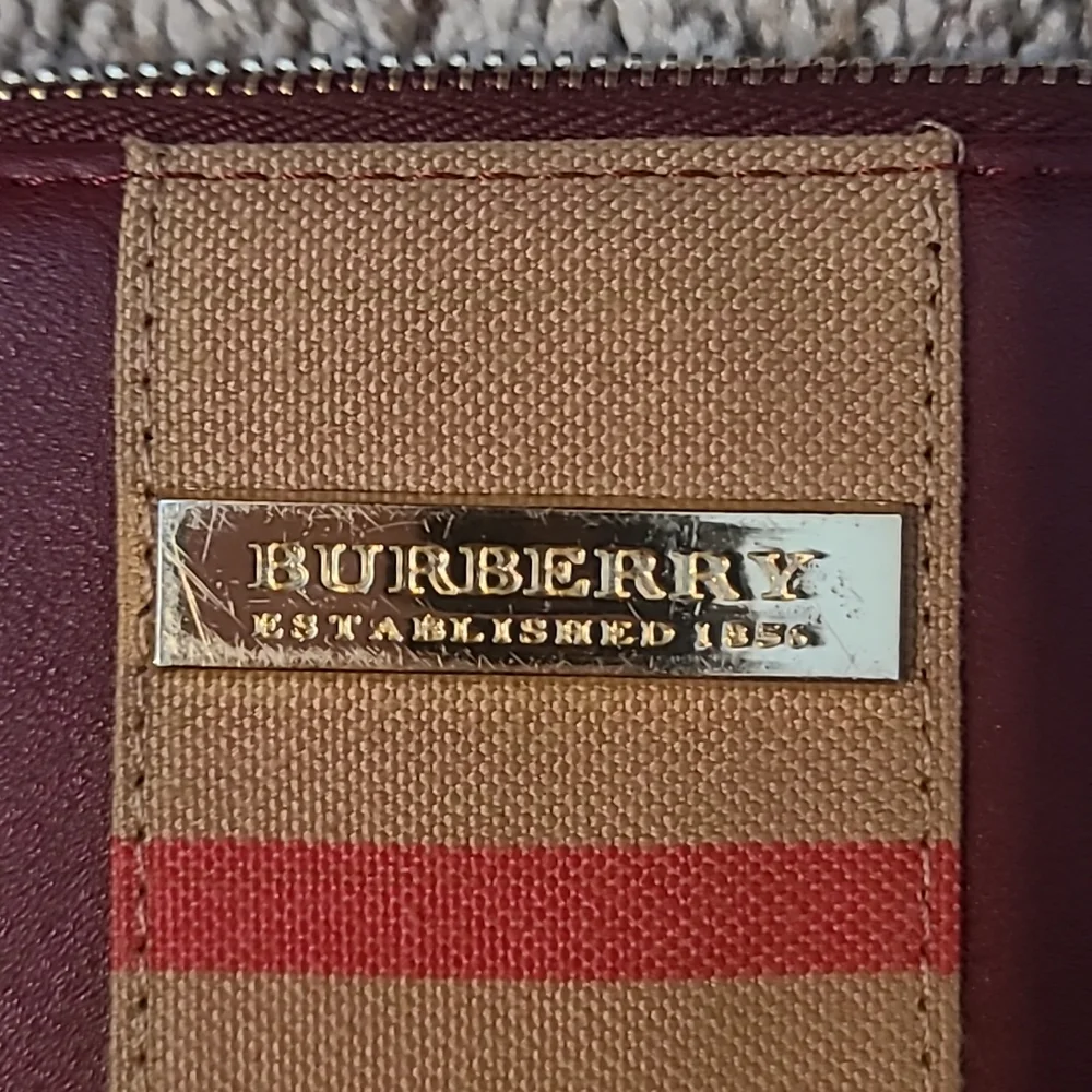 Burberry Burgundy and Beige Wallet - Picture 3 of 8